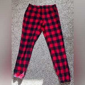 flirtitude Red and Black Buffalo Plaid Fleece Pajama Pants